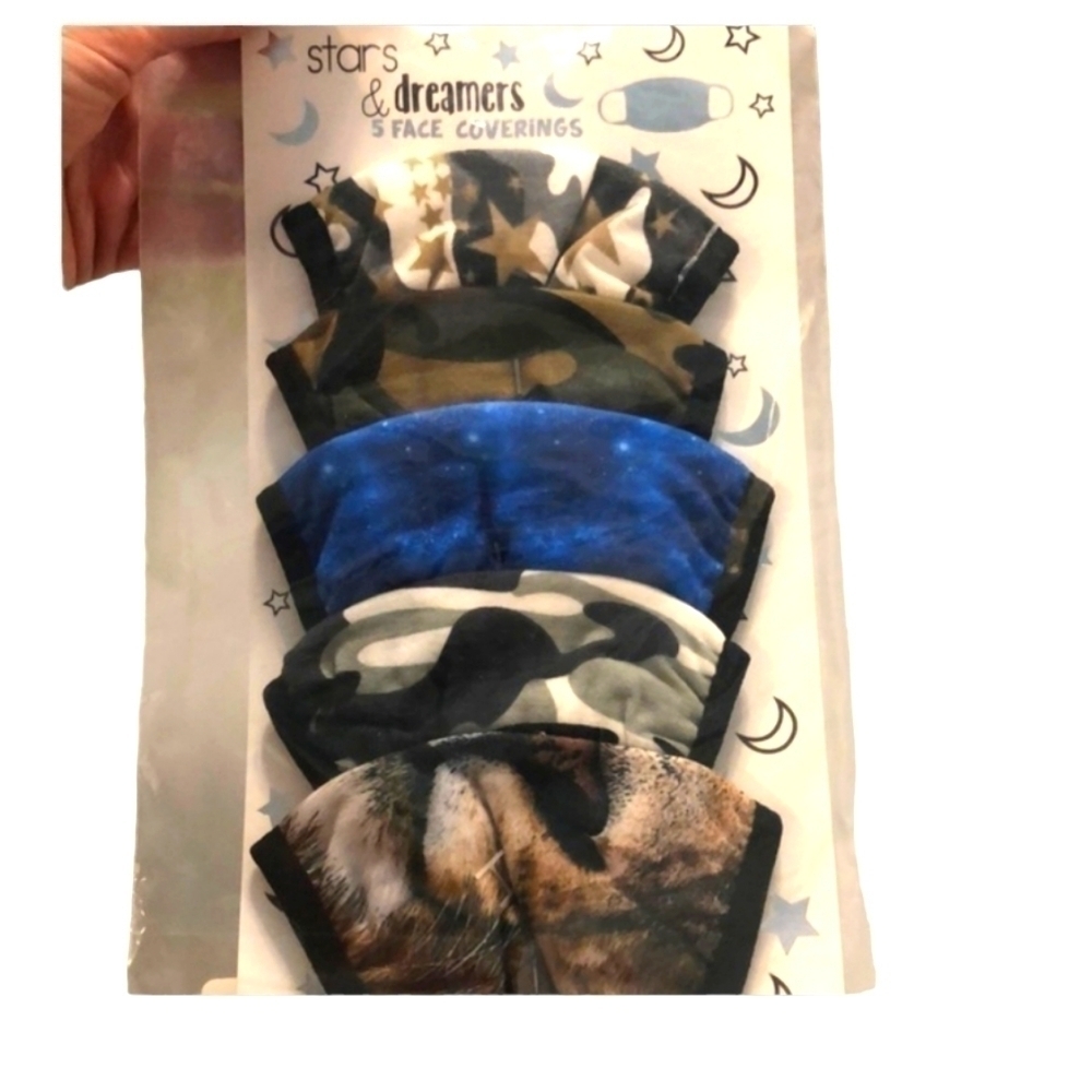 5/$25 Stars and dreamers New! 5 pack face masks